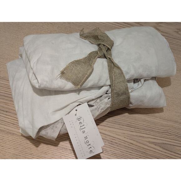 Bella Notte‎ Linen Zia Crib Dust Ruffle Ginger Flax Bed Skirt New With Tags - Picture 2 of 5